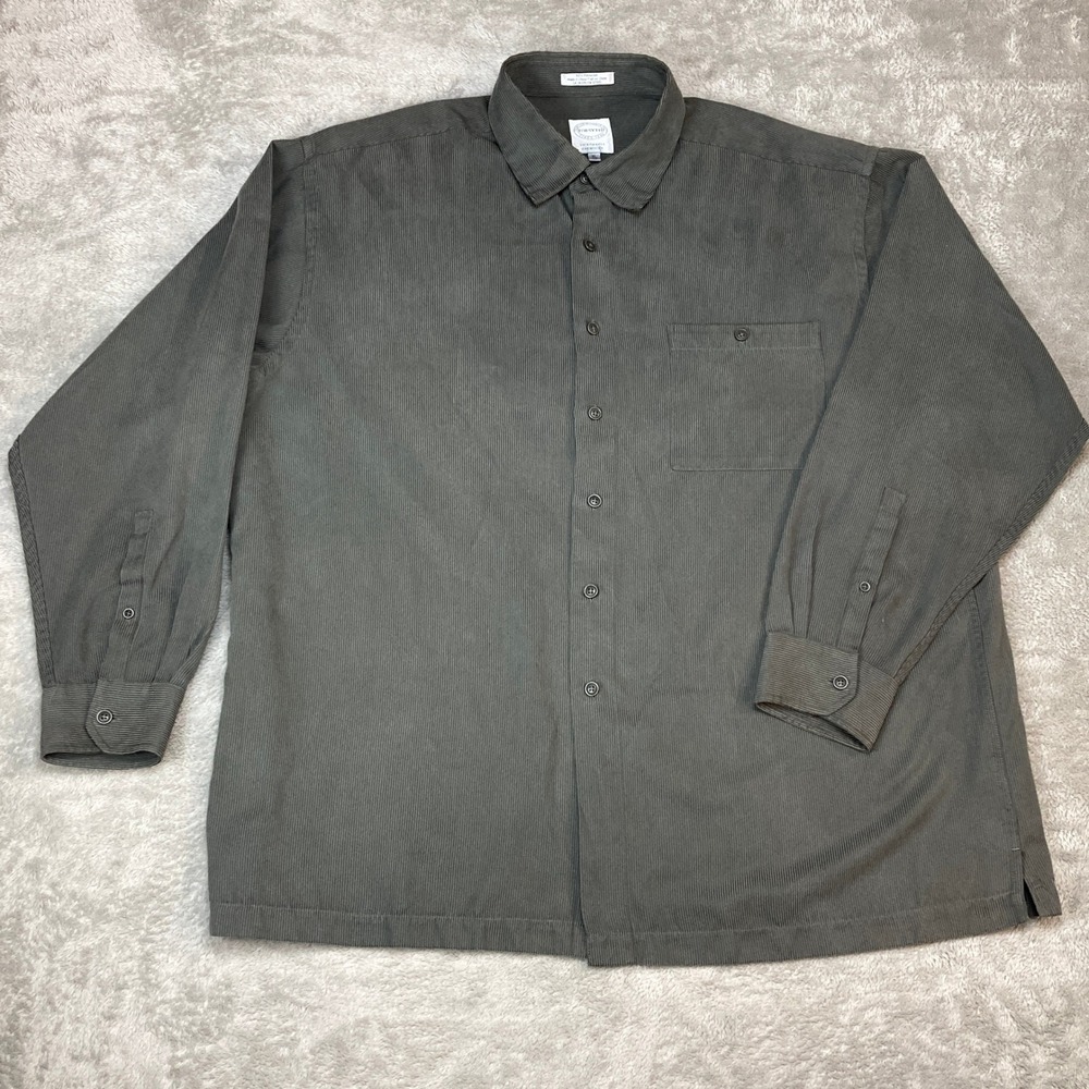 Forsyth of Canada Corduroy Shirt XL‎ Olive Green Long Sleeve Button Down Mens